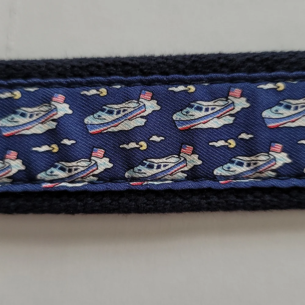 Vineyard Vines Blue and Gold Patterned Belt